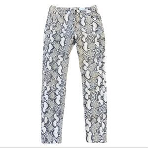 H&M Python Snake Skin Print Jeans Stretch Women's Size 6